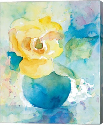 Framed Abstract Vase of Flowers I Print