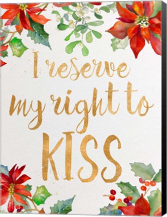 Framed Holiday Kiss I Print