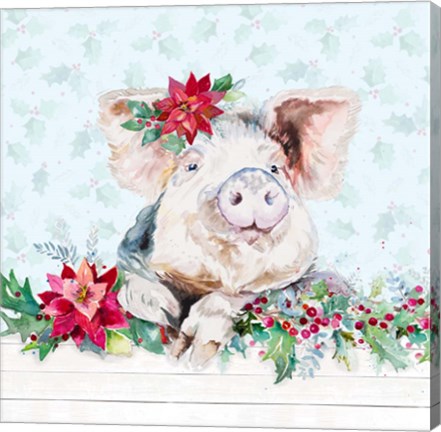 Framed Holiday Little Piggy Print