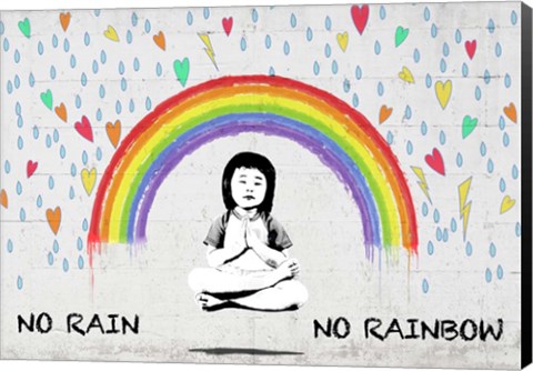 Framed No Rain No Rainbow Print