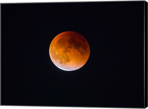 Framed Blood Moon In Seattle Print