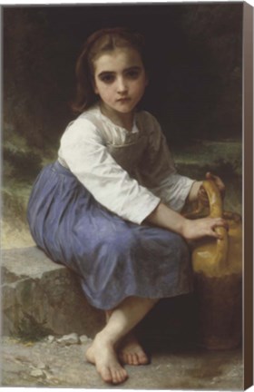 Framed Young Girl with a Pitcher; Jeune Fille a La Cruche, 1885 Print