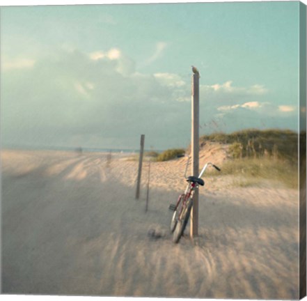Framed Biking on Ocracoke Print