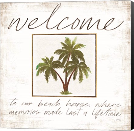 Framed Welcome Palm Trees Print