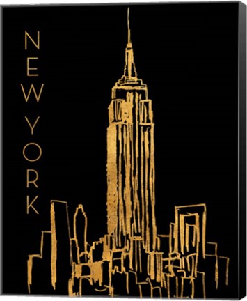 Framed New York on Black Print