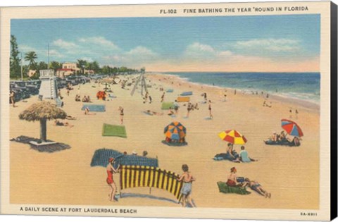 Framed Beach Postcard I Print