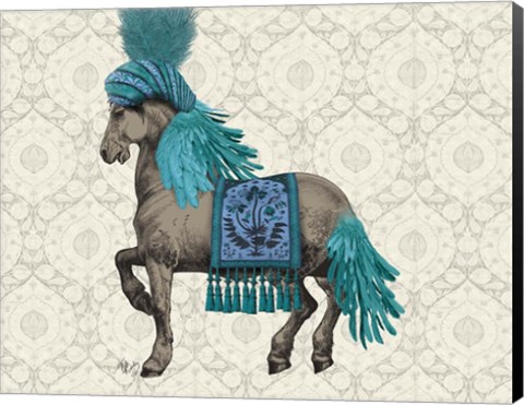 Framed Niraj Horse, Blue Print