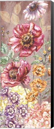 Framed Wildflower Medley Panel Gold II Print
