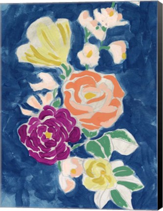 Framed Paintbox Floral I Print