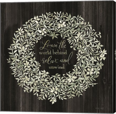 Framed Leave the World Behind Wreath Print