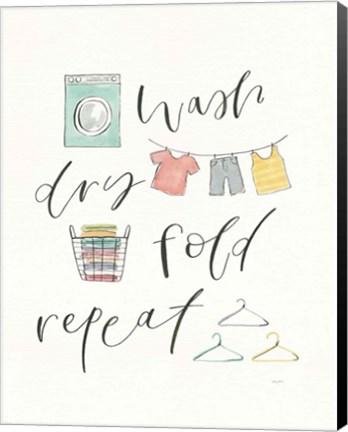 Framed Wash Dry Fold Repeat V Print