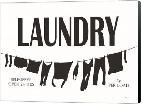 Framed Laundry Clothesline Print