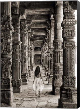Framed At the Temple, India (BW) Print