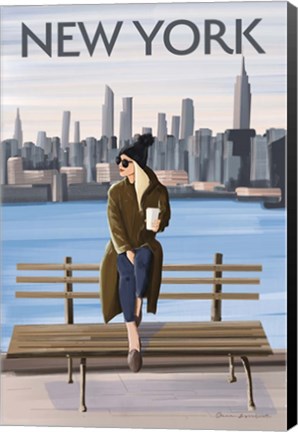 Framed Girl in New York II Print