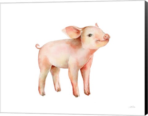 Framed Sweet Piggy on White Print