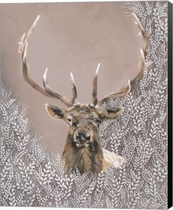 Framed Evander the Winter Elk Print