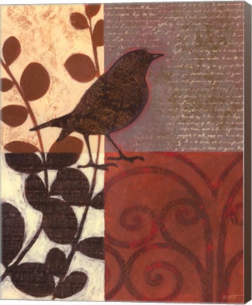 Framed Damask Sparrow Print
