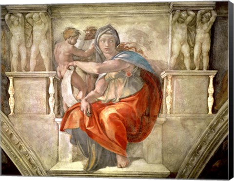 Framed Sistine Chapel Ceiling: Delphic Sibyl Print