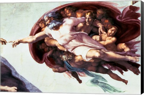 Framed Sistine Chapel Ceiling: Creation of Adam, 1510 (detail) Print