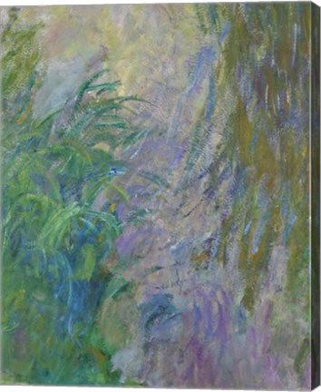 Framed Waterlilies (green &amp; purple) Print
