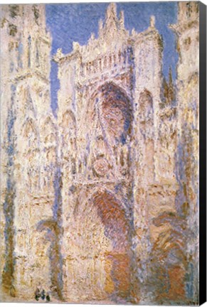 Framed Rouen Cathedral, West Facade, Sunlight, 1894 Print