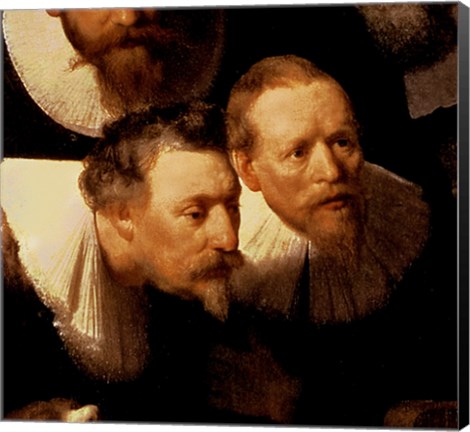Framed Anatomy Lesson of Dr. Nicolaes Tulp, 1632 (two viewers detail) Print