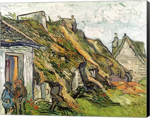 Framed Thatched Cottages in Chaponval Print