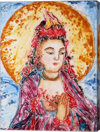 Framed Praying Buddha Print