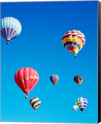 Framed Low Angle View of Hot Air Balloons Print