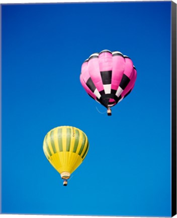 Framed Pink and a Yellow Hot Air Balloon Print