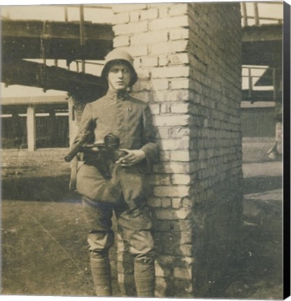 Framed German Trooper France 1918 Print