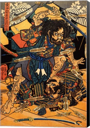 Framed Hasebe Nobutsura during the Taira Attack Print