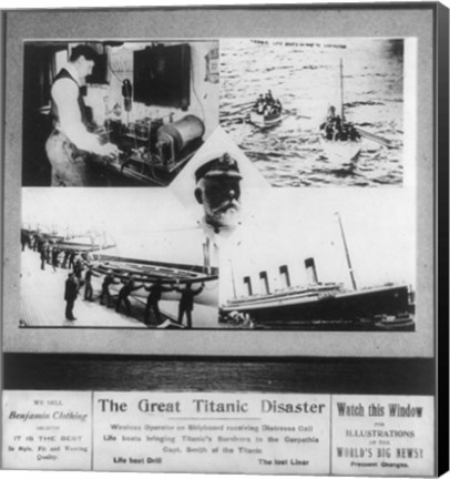 Framed Great Titanic Disaster Print