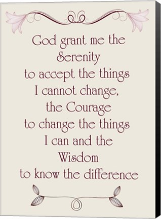 Framed Serenity Prayer quote Print