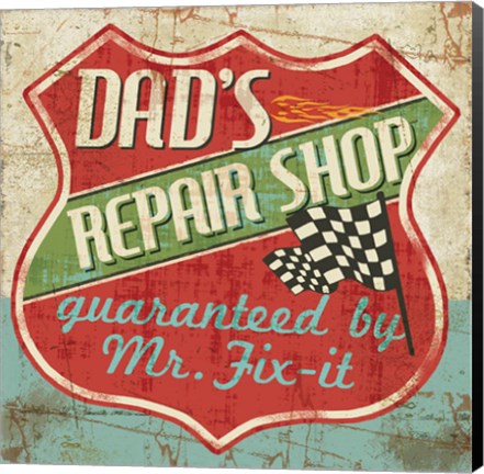 Framed Mancave IV - Dads Repair Shop Print