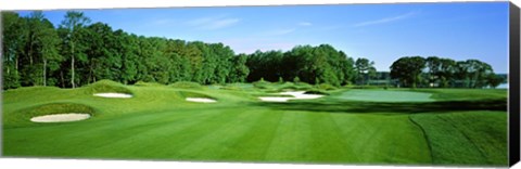 Framed Sand traps in a golf course, River Run Golf Course, Berlin, Worcester County, Maryland, USA Print