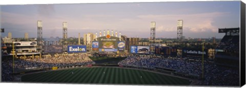 Framed High angle view of spectators in a stadium, U.S. Cellular Field, Chicago, Illinois, USA Print