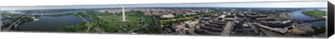 Framed Aerial view of a monument, Tidal Basin, Constitution Avenue, Washington DC, USA Print