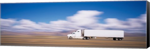 Framed Truck on the road, Interstate 70, Green River, Utah Print