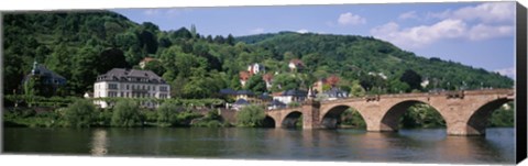 Framed Neckar River, Heidelberg, Baden-Wurttemberg, Germany Print