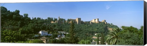 Framed Palace viewed from Sacromonte, Alhambra, Granada, Granada Province, Andalusia, Spain Print