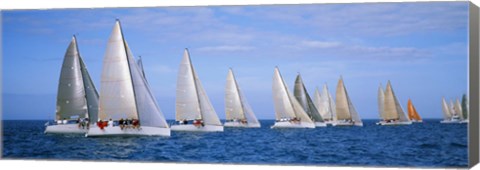 Framed Yachts in the ocean, Key West, Florida, USA Print