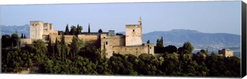 Framed Palace viewed from Albayzin, Alhambra, Granada, Granada Province, Andalusia, Spain Print