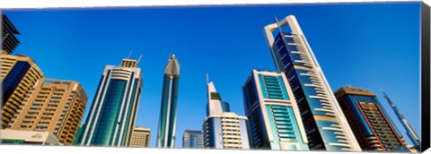 Framed Low angle view of buildings, Dubai, United Arab Emirates Print
