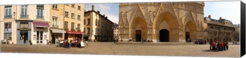 Framed Facade of a cathedral, St. Jean Cathedral, Lyon, Rhone, Rhone-Alpes, France Print