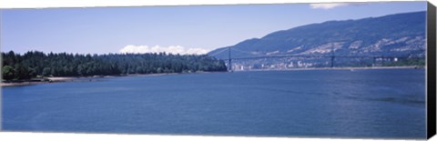Framed Lions Gate Bridge with Mountain in the Background, Vancouver, British Columbia, Canada Print