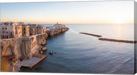 Framed Town at the waterfront, Vieste, Gargano, Foggia Province, Puglia, Italy Print
