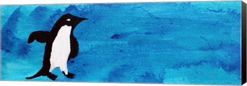 Framed Blue Penguin I Print