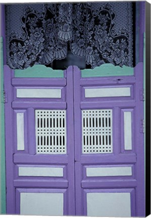 Framed Maldives, colorful school door. Print