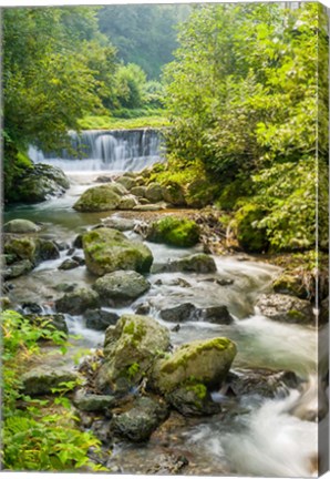 Framed Waterfall and River, Rize, Black Sea Region of Turkey Print